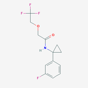 molecular formula C13H13F4NO2 B7020276 N-[1-(3-fluorophenyl)cyclopropyl]-2-(2,2,2-trifluoroethoxy)acetamide 