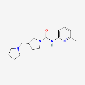 molecular formula C16H24N4O B7020290 N-(6-methylpyridin-2-yl)-3-(pyrrolidin-1-ylmethyl)pyrrolidine-1-carboxamide 