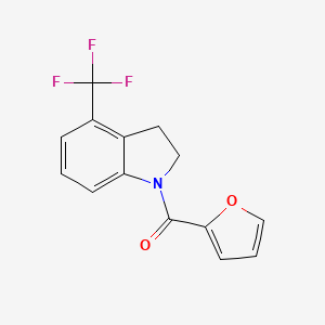 molecular formula C14H10F3NO2 B7020407 Furan-2-yl-[4-(trifluoromethyl)-2,3-dihydroindol-1-yl]methanone 