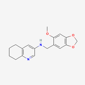 molecular formula C18H20N2O3 B7020428 N-[(6-methoxy-1,3-benzodioxol-5-yl)methyl]-5,6,7,8-tetrahydroquinolin-3-amine 