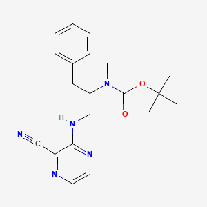 molecular formula C20H25N5O2 B7020450 tert-butyl N-[1-[(3-cyanopyrazin-2-yl)amino]-3-phenylpropan-2-yl]-N-methylcarbamate 