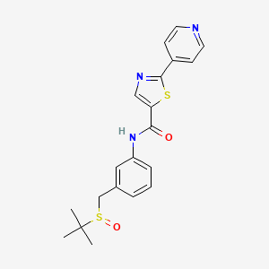molecular formula C20H21N3O2S2 B7020500 N-[3-(tert-butylsulfinylmethyl)phenyl]-2-pyridin-4-yl-1,3-thiazole-5-carboxamide 