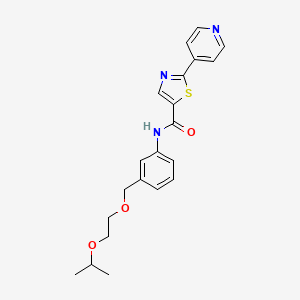 molecular formula C21H23N3O3S B7020532 N-[3-(2-propan-2-yloxyethoxymethyl)phenyl]-2-pyridin-4-yl-1,3-thiazole-5-carboxamide 