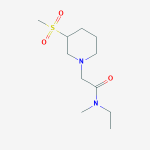 molecular formula C11H22N2O3S B7020627 N-ethyl-N-methyl-2-(3-methylsulfonylpiperidin-1-yl)acetamide 