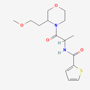 molecular formula C15H22N2O4S B7020663 N-[1-[3-(2-methoxyethyl)morpholin-4-yl]-1-oxopropan-2-yl]thiophene-2-carboxamide 