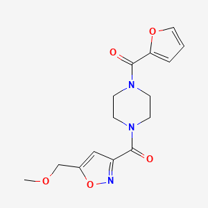 molecular formula C15H17N3O5 B7020681 Furan-2-yl-[4-[5-(methoxymethyl)-1,2-oxazole-3-carbonyl]piperazin-1-yl]methanone 