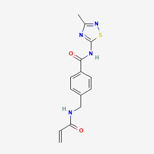 molecular formula C14H14N4O2S B7020718 N-(3-methyl-1,2,4-thiadiazol-5-yl)-4-[(prop-2-enoylamino)methyl]benzamide 