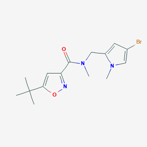 molecular formula C15H20BrN3O2 B7020814 N-[(4-bromo-1-methylpyrrol-2-yl)methyl]-5-tert-butyl-N-methyl-1,2-oxazole-3-carboxamide 
