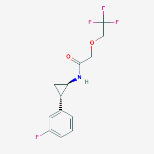molecular formula C13H13F4NO2 B7020846 N-[(1R,2S)-2-(3-fluorophenyl)cyclopropyl]-2-(2,2,2-trifluoroethoxy)acetamide 