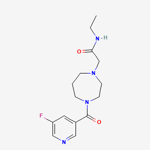 molecular formula C15H21FN4O2 B7020861 N-ethyl-2-[4-(5-fluoropyridine-3-carbonyl)-1,4-diazepan-1-yl]acetamide 