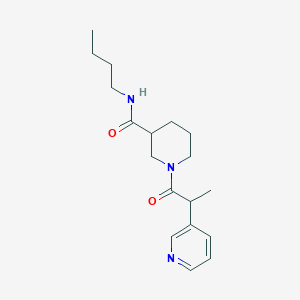 molecular formula C18H27N3O2 B7020864 N-butyl-1-(2-pyridin-3-ylpropanoyl)piperidine-3-carboxamide 