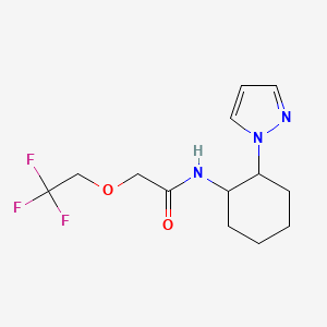 molecular formula C13H18F3N3O2 B7020958 N-(2-pyrazol-1-ylcyclohexyl)-2-(2,2,2-trifluoroethoxy)acetamide 