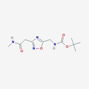 molecular formula C11H18N4O4 B7020966 tert-butyl N-[[3-[2-(methylamino)-2-oxoethyl]-1,2,4-oxadiazol-5-yl]methyl]carbamate 