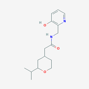 molecular formula C16H24N2O3 B7021131 N-[(3-hydroxypyridin-2-yl)methyl]-2-(2-propan-2-yloxan-4-yl)acetamide 
