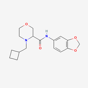 molecular formula C17H22N2O4 B7021162 N-(1,3-benzodioxol-5-yl)-4-(cyclobutylmethyl)morpholine-3-carboxamide 
