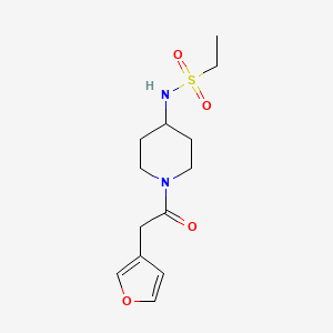 molecular formula C13H20N2O4S B7021183 N-[1-[2-(furan-3-yl)acetyl]piperidin-4-yl]ethanesulfonamide 