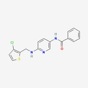 molecular formula C17H14ClN3OS B7021190 N-[6-[(3-chlorothiophen-2-yl)methylamino]pyridin-3-yl]benzamide 