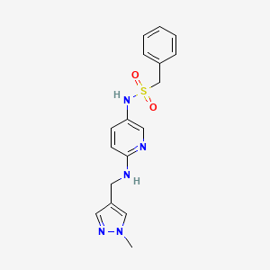 molecular formula C17H19N5O2S B7021200 N-[6-[(1-methylpyrazol-4-yl)methylamino]pyridin-3-yl]-1-phenylmethanesulfonamide 