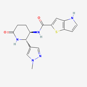 molecular formula C16H17N5O2S B7021251 N-[(2S,3R)-2-(1-methylpyrazol-4-yl)-6-oxopiperidin-3-yl]-4H-thieno[3,2-b]pyrrole-2-carboxamide 