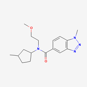 molecular formula C17H24N4O2 B7021406 N-(2-methoxyethyl)-1-methyl-N-(3-methylcyclopentyl)benzotriazole-5-carboxamide 
