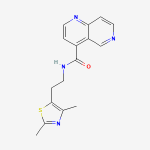 molecular formula C16H16N4OS B7021462 N-[2-(2,4-dimethyl-1,3-thiazol-5-yl)ethyl]-1,6-naphthyridine-4-carboxamide 