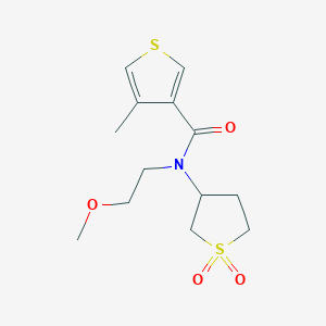 molecular formula C13H19NO4S2 B7021508 N-(1,1-dioxothiolan-3-yl)-N-(2-methoxyethyl)-4-methylthiophene-3-carboxamide 
