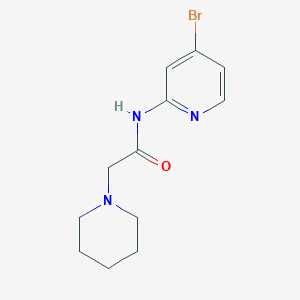 molecular formula C12H16BrN3O B7021542 N-(4-bromopyridin-2-yl)-2-piperidin-1-ylacetamide 