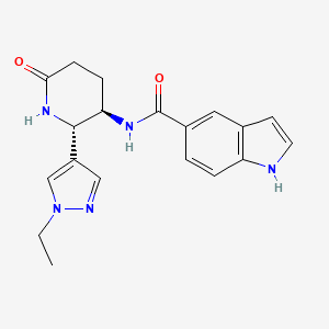 molecular formula C19H21N5O2 B7021591 N-[(2S,3R)-2-(1-ethylpyrazol-4-yl)-6-oxopiperidin-3-yl]-1H-indole-5-carboxamide 