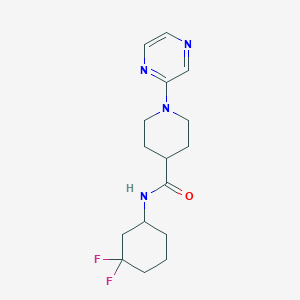 molecular formula C16H22F2N4O B7021629 N-(3,3-difluorocyclohexyl)-1-pyrazin-2-ylpiperidine-4-carboxamide 