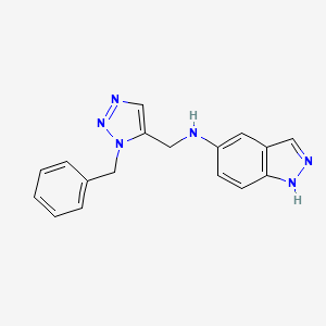 molecular formula C17H16N6 B7021641 N-[(3-benzyltriazol-4-yl)methyl]-1H-indazol-5-amine 