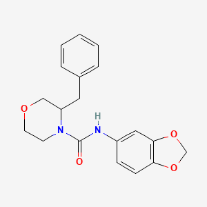 molecular formula C19H20N2O4 B7021716 N-(1,3-benzodioxol-5-yl)-3-benzylmorpholine-4-carboxamide 