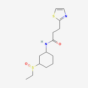 molecular formula C14H22N2O2S2 B7021735 N-(3-ethylsulfinylcyclohexyl)-3-(1,3-thiazol-2-yl)propanamide 