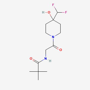 molecular formula C13H22F2N2O3 B7021787 N-[2-[4-(difluoromethyl)-4-hydroxypiperidin-1-yl]-2-oxoethyl]-2,2-dimethylpropanamide 