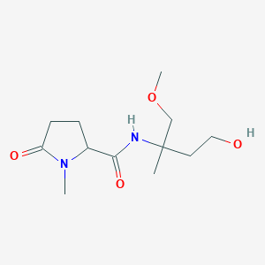 molecular formula C12H22N2O4 B7021828 N-(4-hydroxy-1-methoxy-2-methylbutan-2-yl)-1-methyl-5-oxopyrrolidine-2-carboxamide 