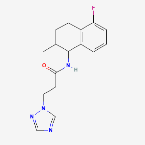 molecular formula C16H19FN4O B7021835 N-(5-fluoro-2-methyl-1,2,3,4-tetrahydronaphthalen-1-yl)-3-(1,2,4-triazol-1-yl)propanamide 