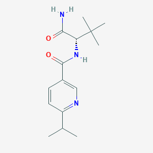molecular formula C15H23N3O2 B7022004 N-[(2S)-1-amino-3,3-dimethyl-1-oxobutan-2-yl]-6-propan-2-ylpyridine-3-carboxamide 