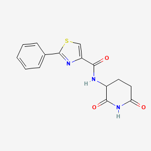 molecular formula C15H13N3O3S B7022016 N-(2,6-dioxopiperidin-3-yl)-2-phenyl-1,3-thiazole-4-carboxamide 