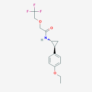 molecular formula C15H18F3NO3 B7022075 N-[(1R,2S)-2-(4-ethoxyphenyl)cyclopropyl]-2-(2,2,2-trifluoroethoxy)acetamide 
