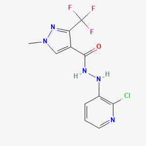 molecular formula C11H9ClF3N5O B7022171 N'-(2-chloropyridin-3-yl)-1-methyl-3-(trifluoromethyl)pyrazole-4-carbohydrazide 