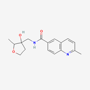 molecular formula C17H20N2O3 B7022228 N-[(3-hydroxy-2-methyloxolan-3-yl)methyl]-2-methylquinoline-6-carboxamide 