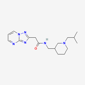 molecular formula C17H26N6O B7022274 N-[[1-(2-methylpropyl)piperidin-3-yl]methyl]-2-([1,2,4]triazolo[1,5-a]pyrimidin-2-yl)acetamide 