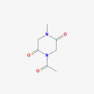 molecular formula C7H10N2O3 B070223 1-Acetyl-4-methylpiperazine-2,5-dione CAS No. 170376-79-1