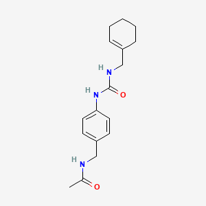 molecular formula C17H23N3O2 B7022343 N-[[4-(cyclohexen-1-ylmethylcarbamoylamino)phenyl]methyl]acetamide 