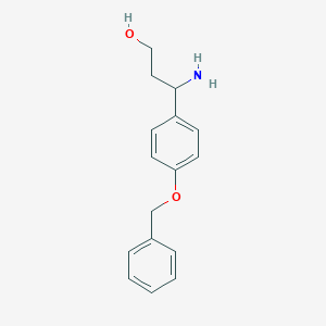 molecular formula C16H19NO2 B070224 3-Amino-3-(4-(benzyloxy)phenyl)propan-1-ol CAS No. 182057-85-8