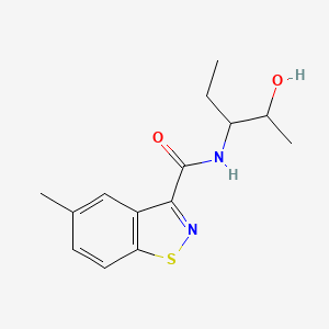 molecular formula C14H18N2O2S B7022407 N-(2-hydroxypentan-3-yl)-5-methyl-1,2-benzothiazole-3-carboxamide 