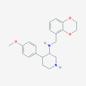 molecular formula C21H26N2O3 B7022522 N-(2,3-dihydro-1,4-benzodioxin-5-ylmethyl)-4-(4-methoxyphenyl)piperidin-3-amine 