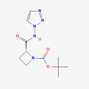 molecular formula C11H17N5O3 B7022702 tert-butyl (2R)-2-(triazol-1-ylcarbamoyl)azetidine-1-carboxylate 