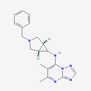 molecular formula C19H22N6 B7023012 N-[(1S,5R)-3-benzyl-3-azabicyclo[3.1.0]hexan-6-yl]-5,6-dimethyl-[1,2,4]triazolo[1,5-a]pyrimidin-7-amine 