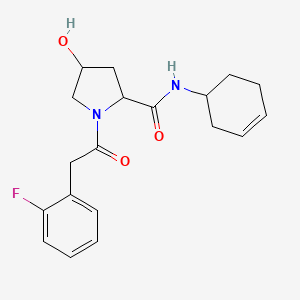 molecular formula C19H23FN2O3 B7023152 N-cyclohex-3-en-1-yl-1-[2-(2-fluorophenyl)acetyl]-4-hydroxypyrrolidine-2-carboxamide 