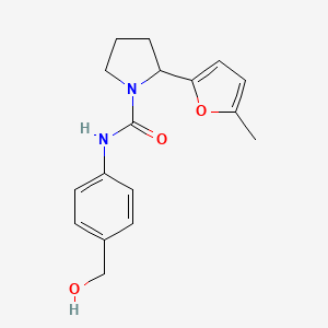 molecular formula C17H20N2O3 B7023209 N-[4-(hydroxymethyl)phenyl]-2-(5-methylfuran-2-yl)pyrrolidine-1-carboxamide 